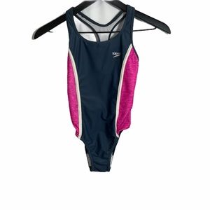 Speedo | Gray & Pink One Piece Swimsuit